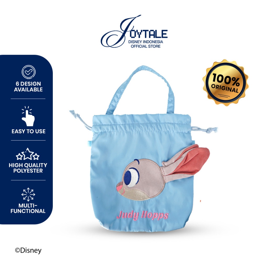 DISNEY Zootopia Blue Judy Drawstring Storage Bag Series | Tas Mini Makeup Travel Bag Pouch Kosmetik 