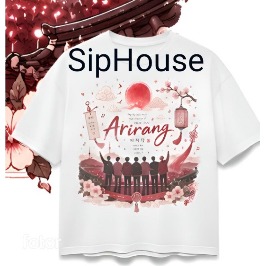 [Hand fanmade unoffficial] Kaos BTS Arirang Fanmade Korean Style | T-Shirt Army BTS Unisex Premium| 