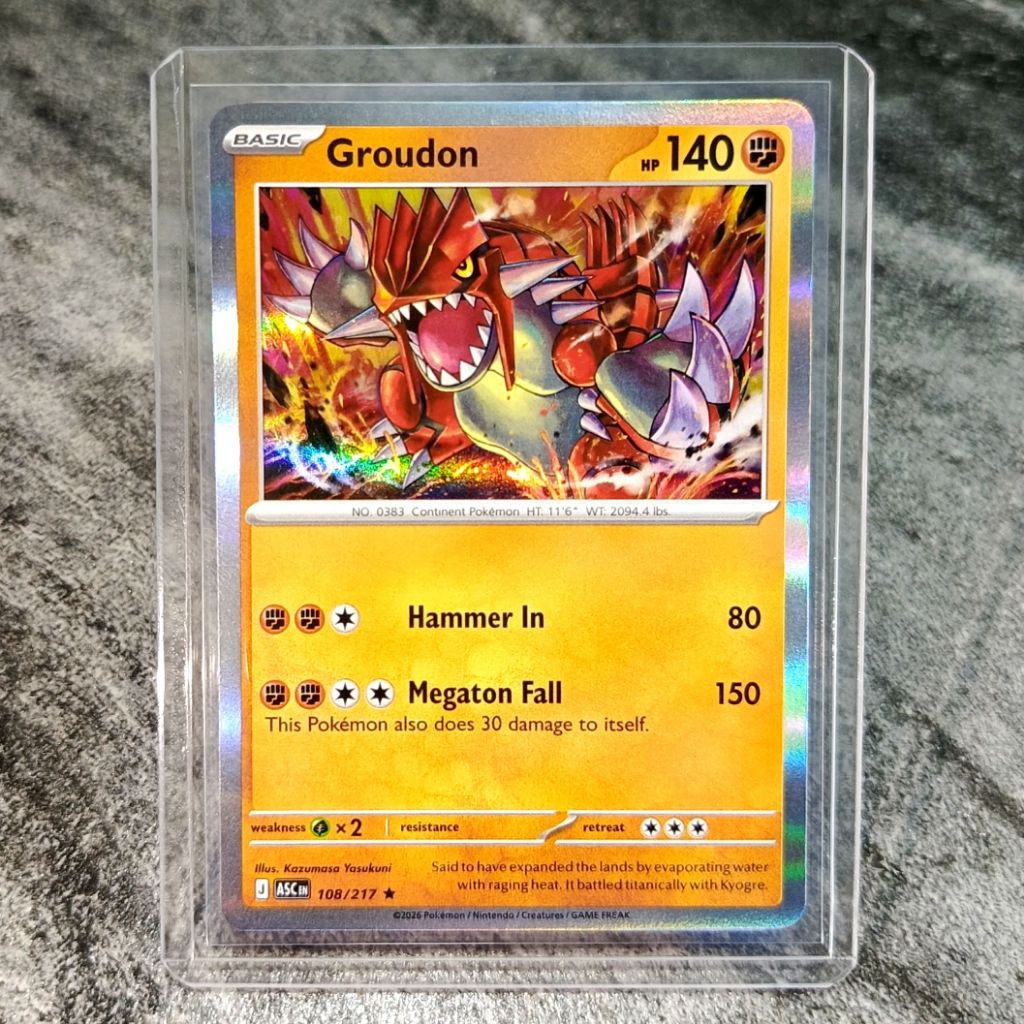 groudon holo amazing art rare dapat toploader | kartu pokemon TCG english original asli | sedia juga
