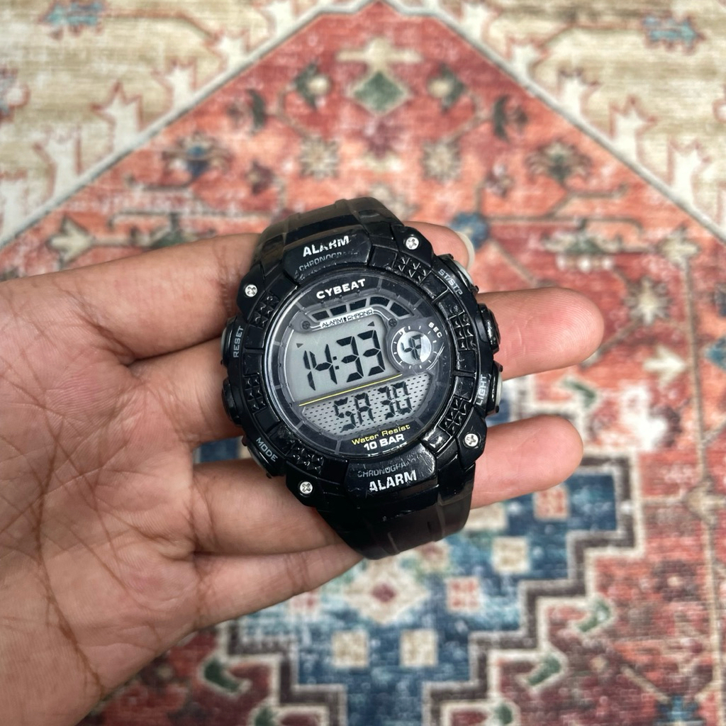 Jam Tangan Digital Cybeat Chrono vintage jadul retro unik 90s casio gshock baby g