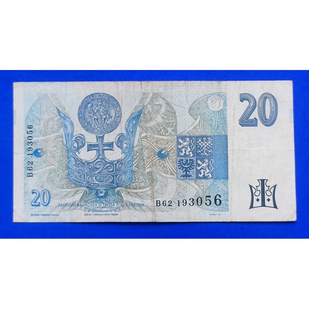 UANG KERTAS CHEKO 20 KORUN
