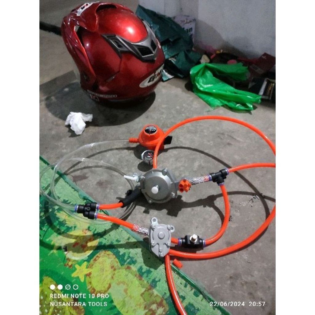 0Paket Intalasi Konveter Kit BBG 2 jalur siap pakai semua motor injeksi dan karbu