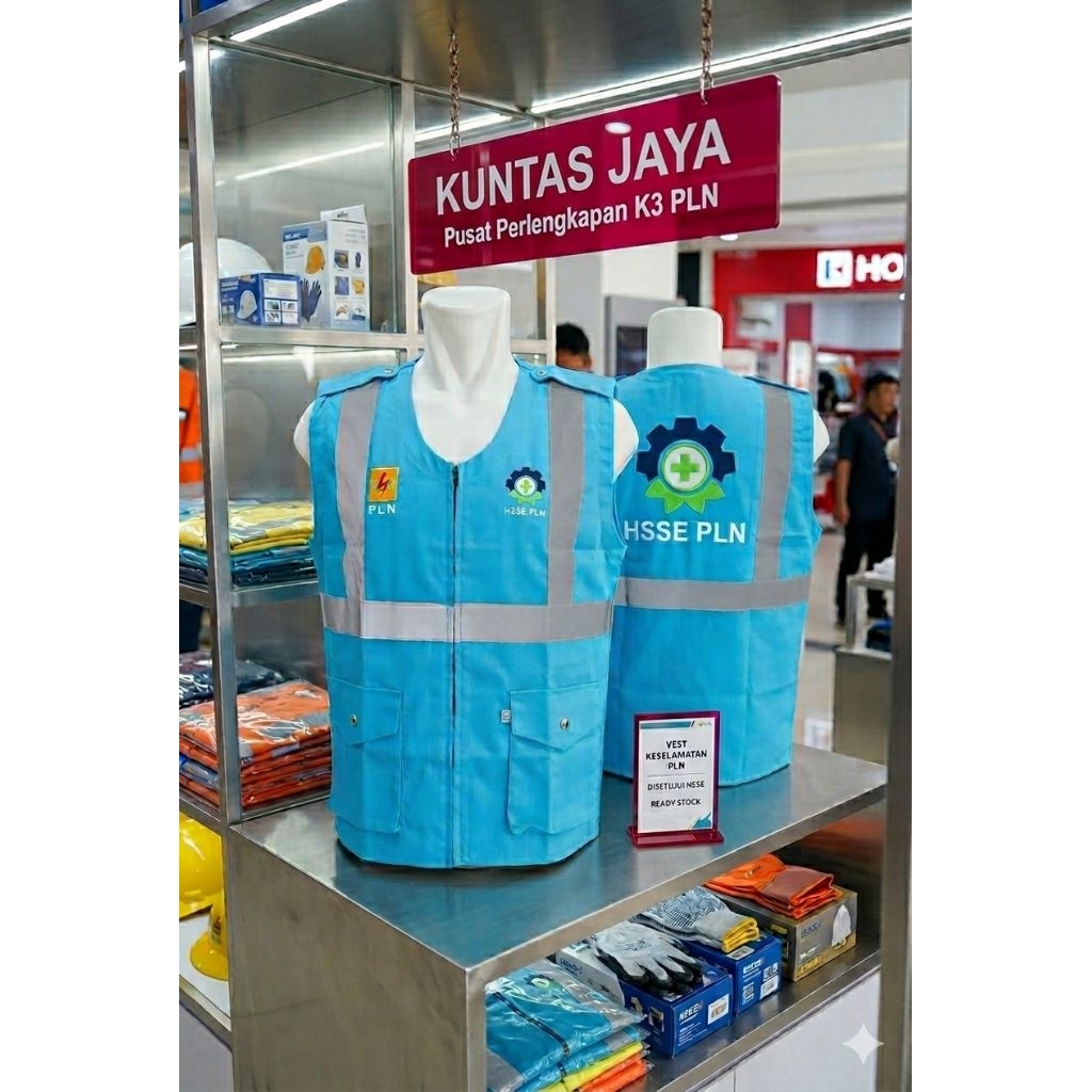rompi pln rompi safety pln rompi k3 pln biru muda