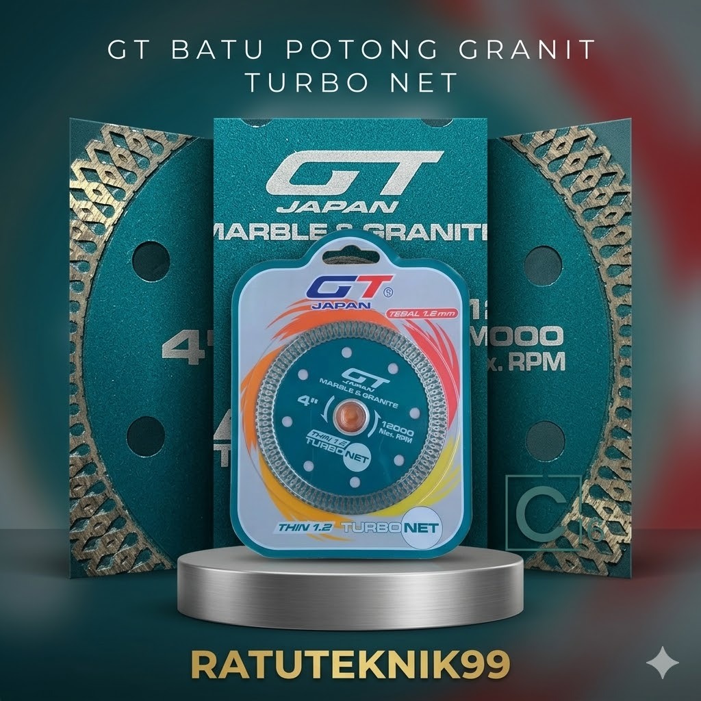 GT Japan Diamond Wheel Turbo Net 4 Inch Mata Pisau Potong Keramik Granit Marmer Batu Alam