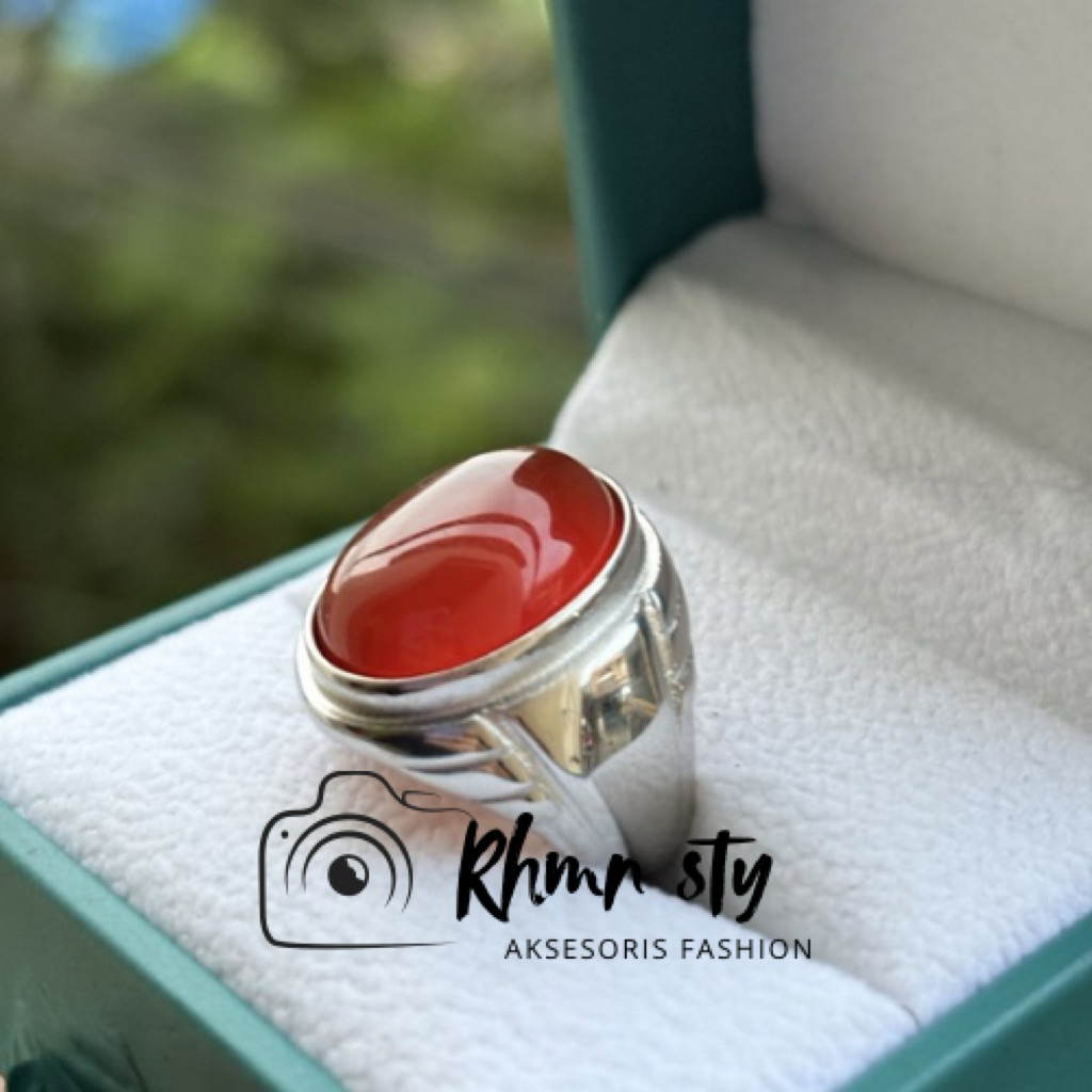 cincin batu akik Sulaiman madu ring silver