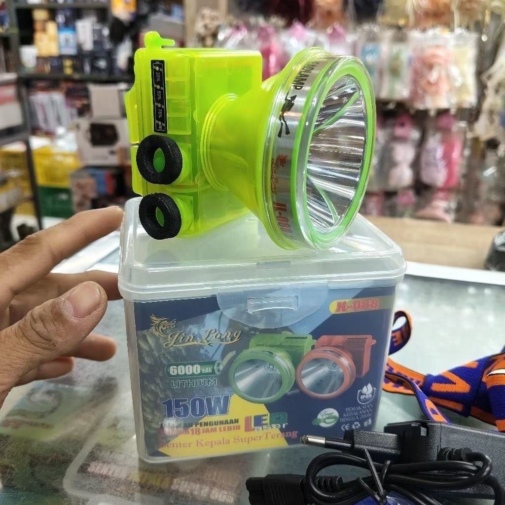 JL-088 Senter Kepala Selam Jinlong 150 Watt Baterai 6000mAh Tahn 18 Jam dan Kedalaman 30 Meter