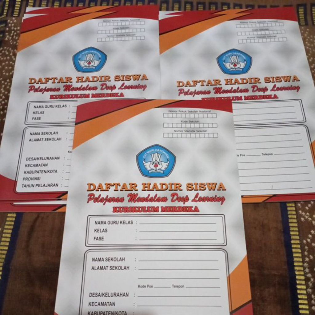 BUKU ABSENSI KEHADIRAN SISWA / DAFTAR HADIR SISWA / ABSEN SISWA /DEEP LEARNING.