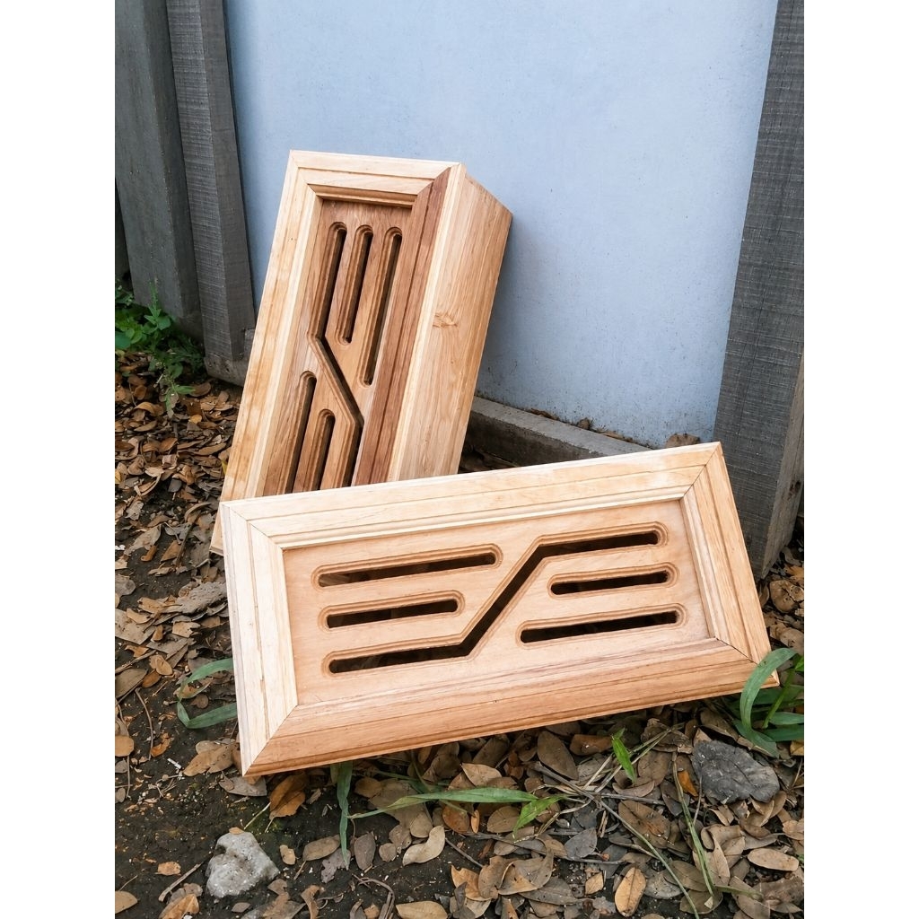 Loster box kayu jati loster minimalis angin angin jendela pintu ventilasi udara