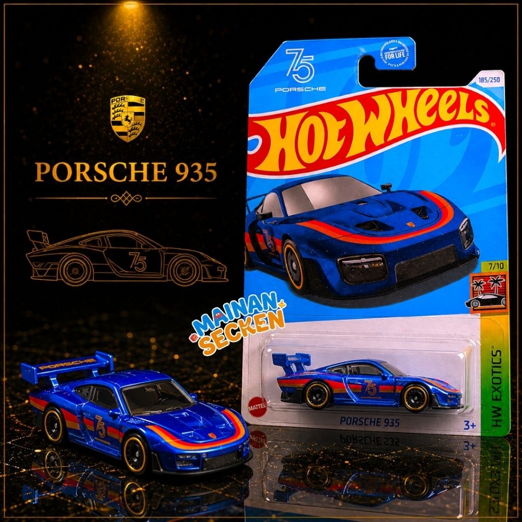 Hot Wheels Porsche 935 Biru Navy 75th Anniversary Porsche Edition - HW EXOTICS