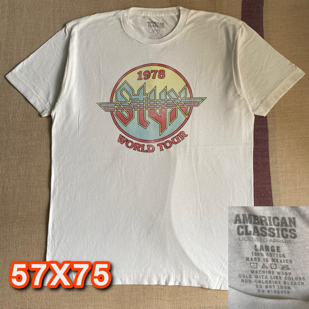 Kaos Putih Vintage Band Styx Tour 1978 American Classics Original Second