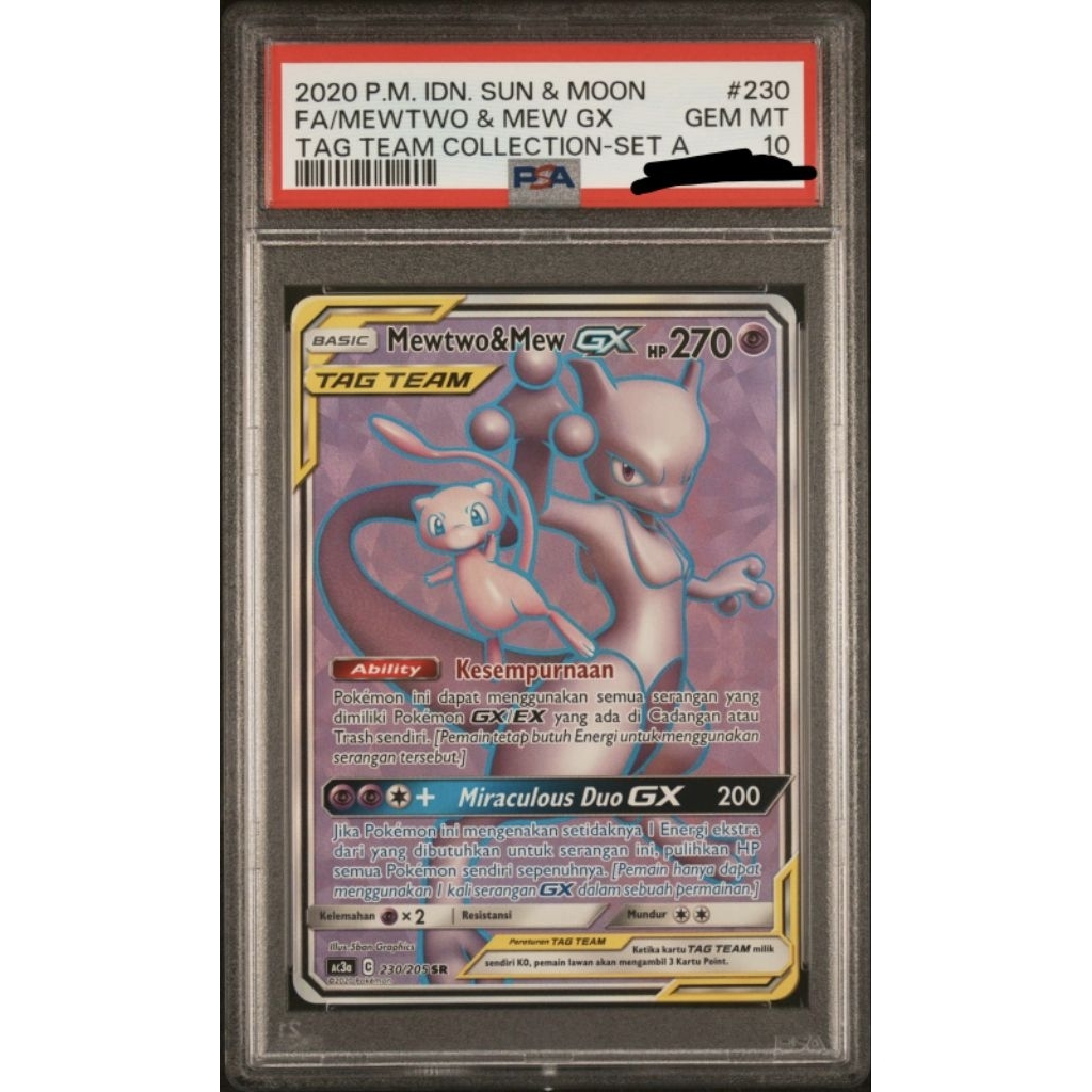 Mewtwo and Mew GX Tag Team PSA 10 IND 2020
