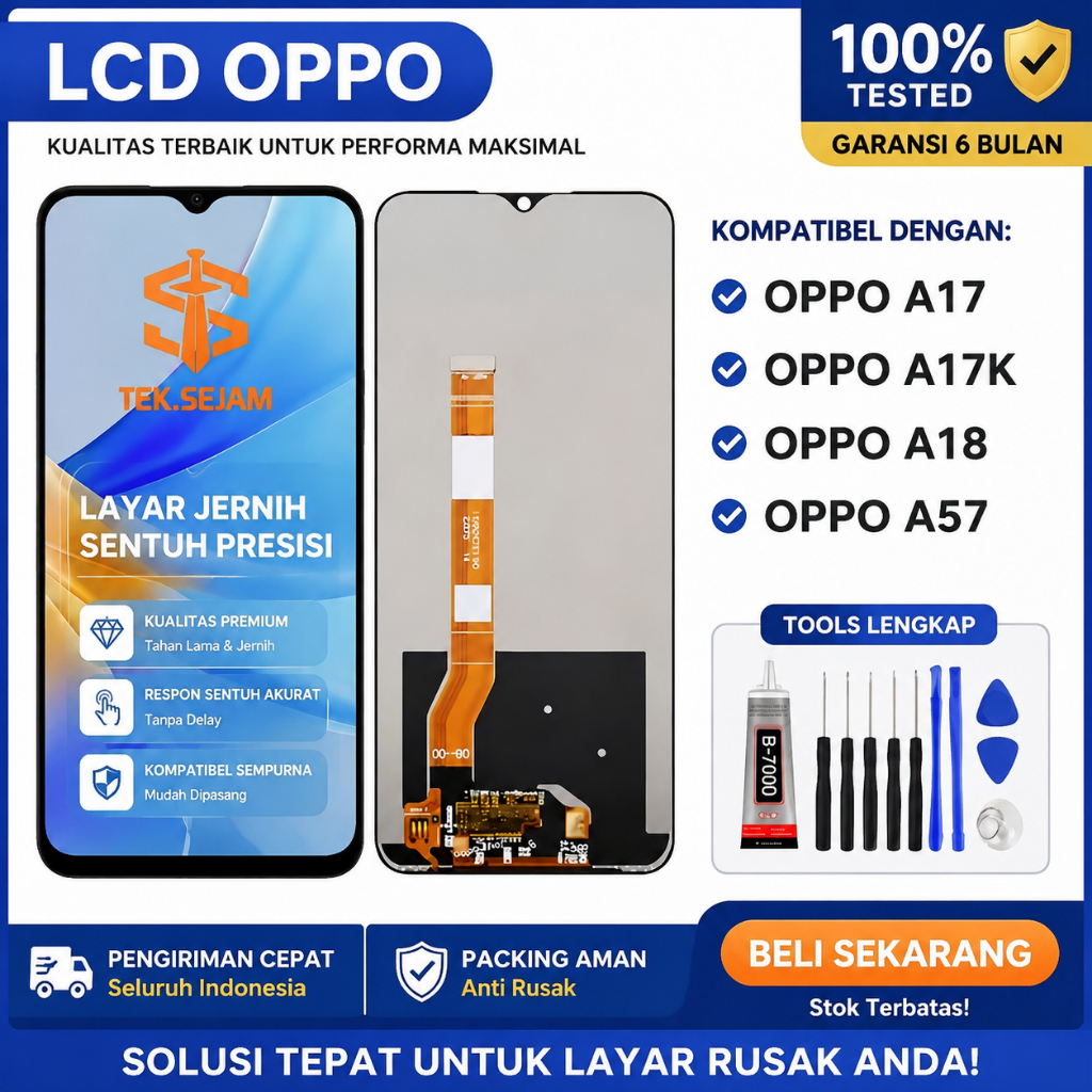 LCD OPPO A18-A17-A57-A17K-A38-1+N20Se-A57S-A57E-A77-A77S-A56S-A57-A58-A58X-A78-K10-A1-A1X-1+N300-A2X