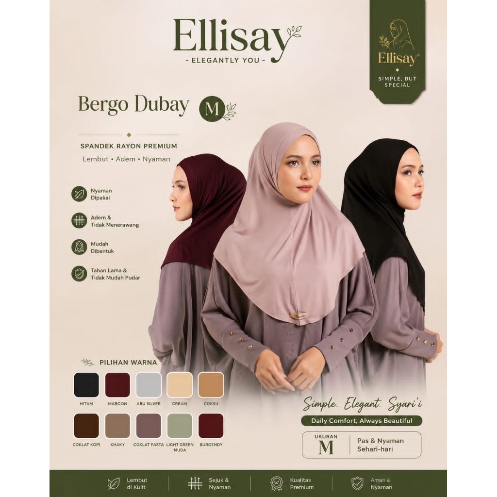 LICERIA.FASHION.STORE/Bergo bahan Kaos Rayon/Hijab Bergo Bahan Rayon Spandex Premium/Bergo Instan Da