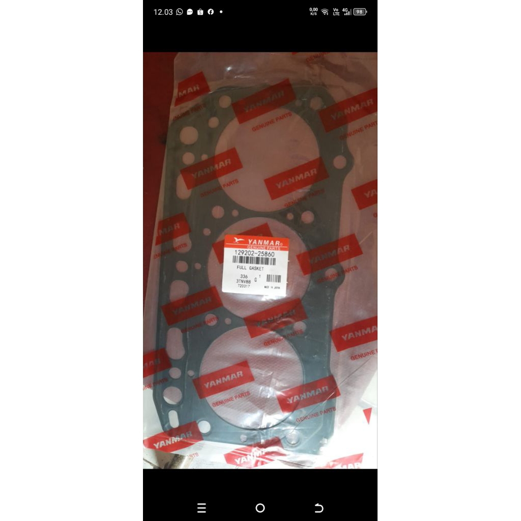 Gasket head/paking head/gasket cylinder kop 3tnv88