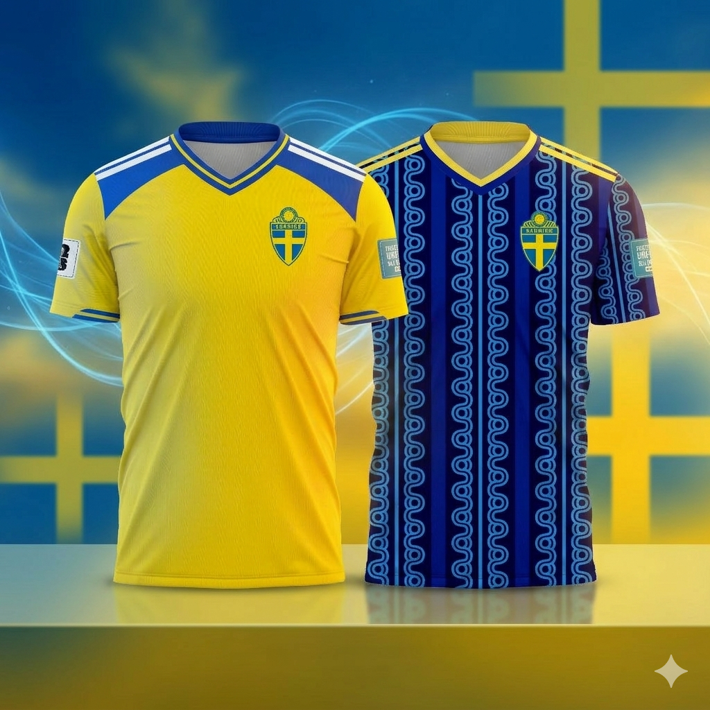 Jersey Baju Swedia Home Away Piala Dunia 2026