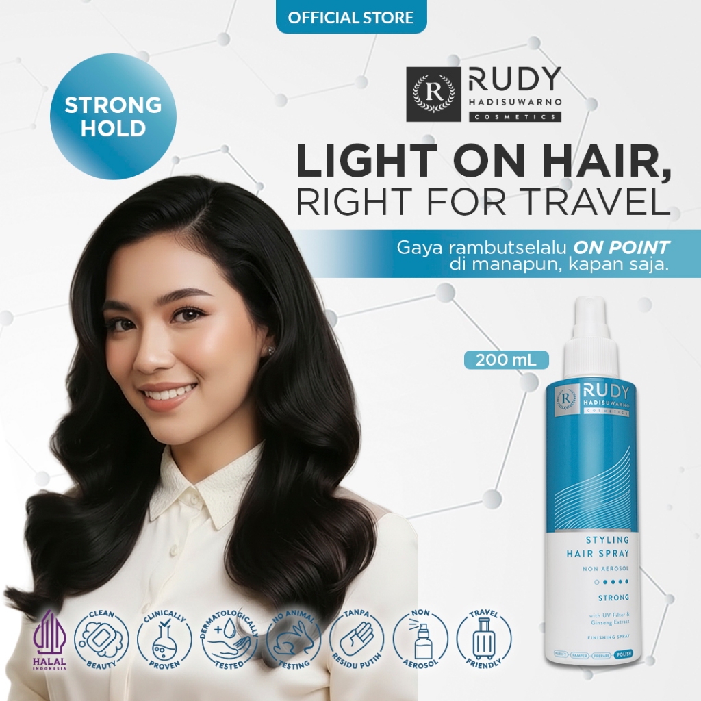 Rudy Hadisuwarno Cosmetics Hair Spray Non Aerosol Strong NEW 200 ml
