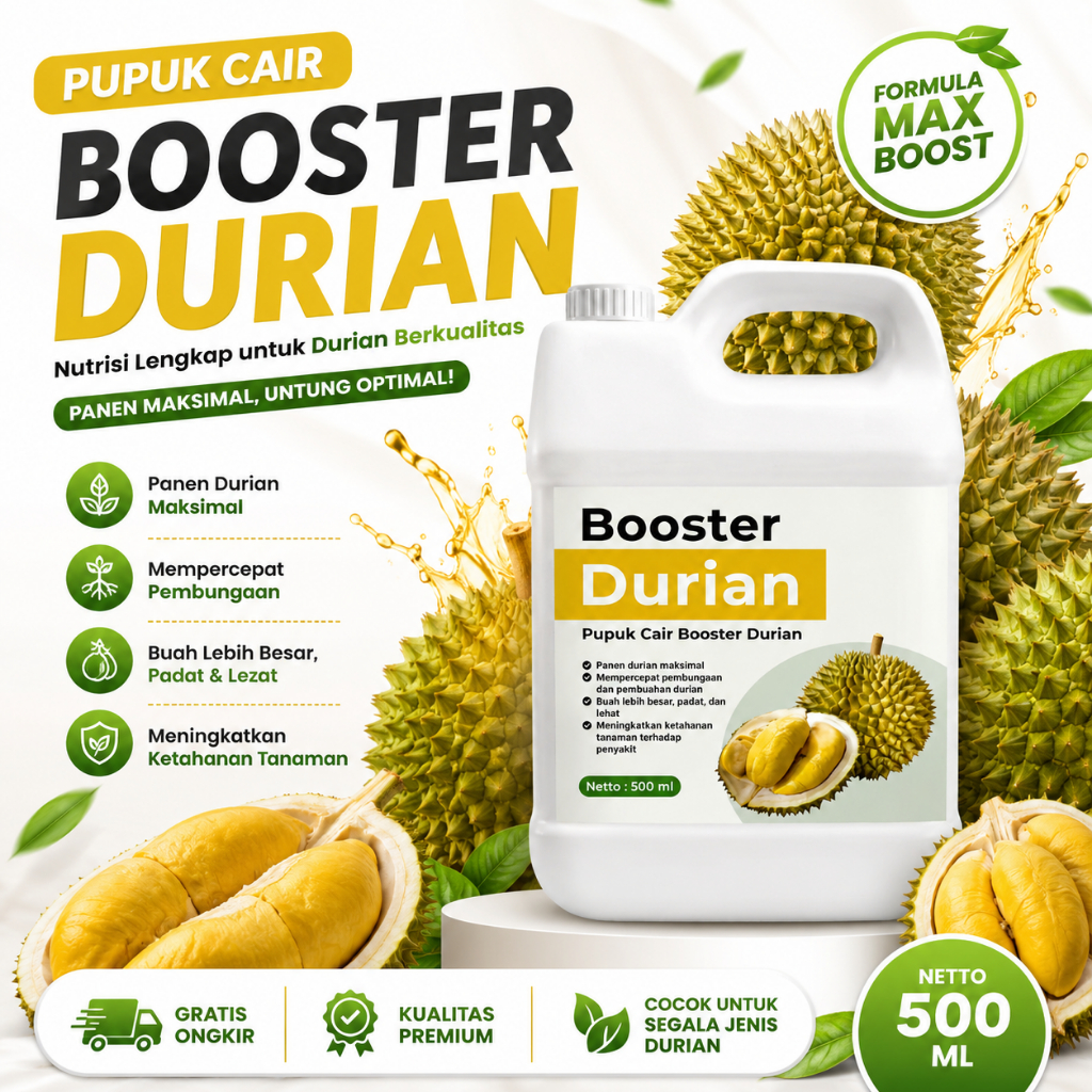 Pupuk Cair Booster Durian 500ML Formula Organik Perangsang Pembuahan Buah Durian Lebat Maksimal
