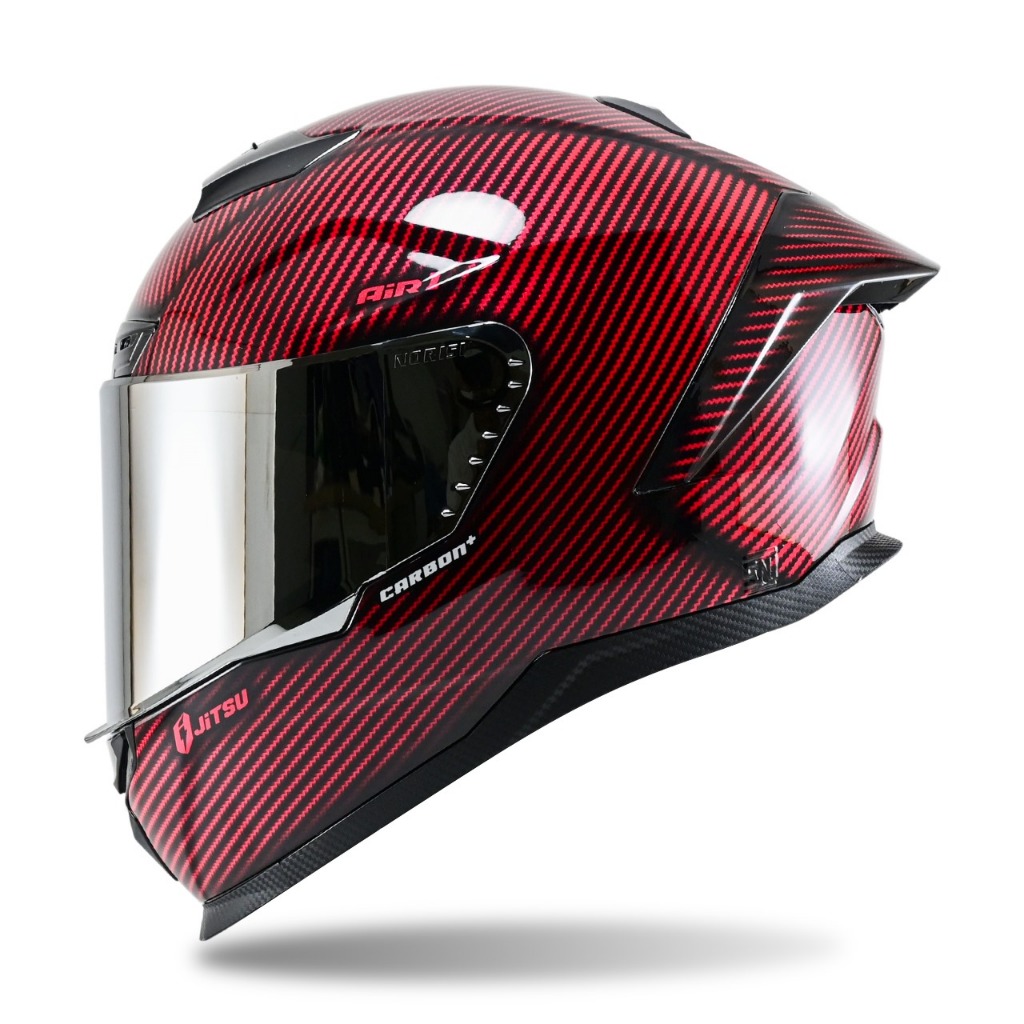Helm Full Face Helm Jitsu Air 1 Motif Carbon Visor Silver Terbaru