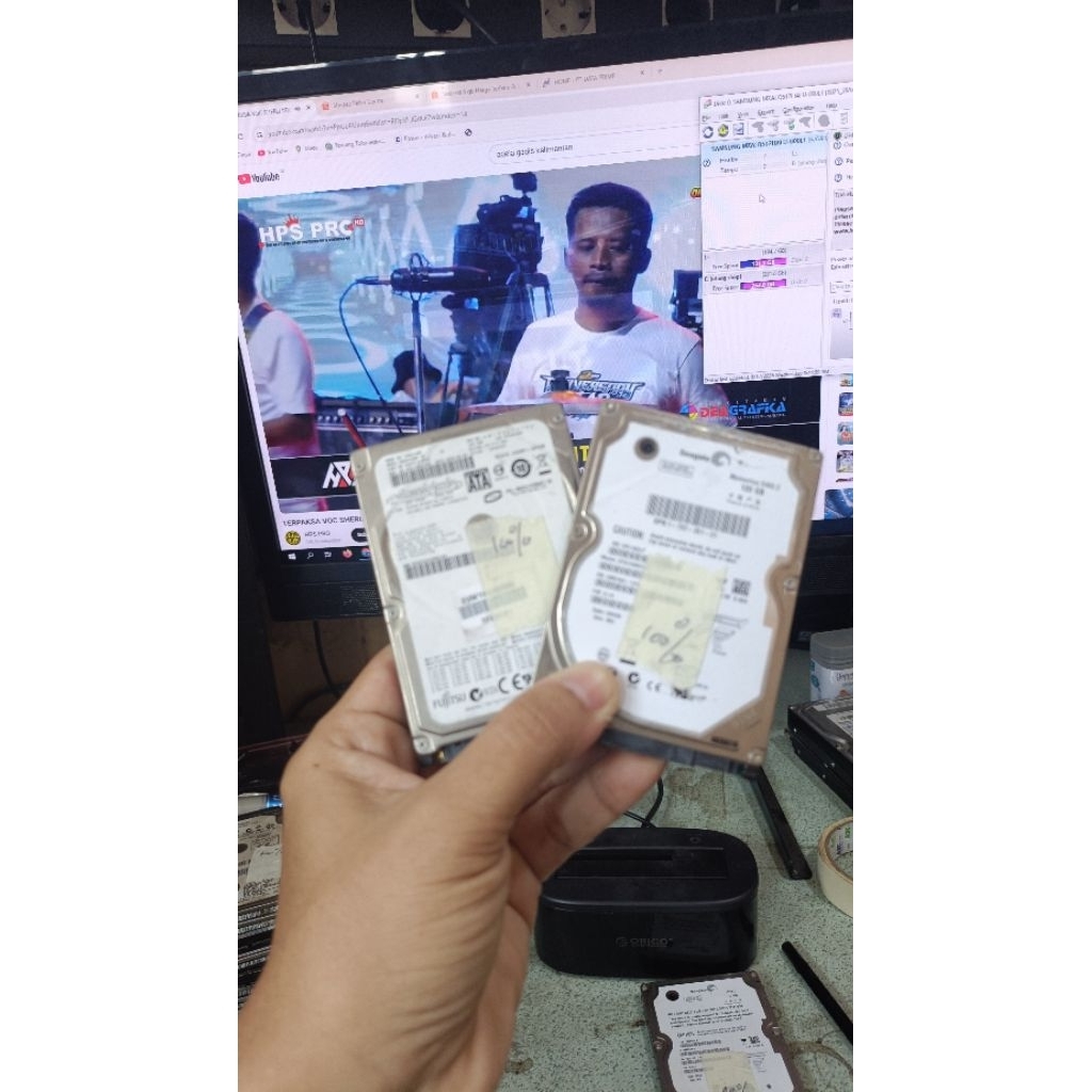 hardis leptop 120gb merek tosiba/samsung
