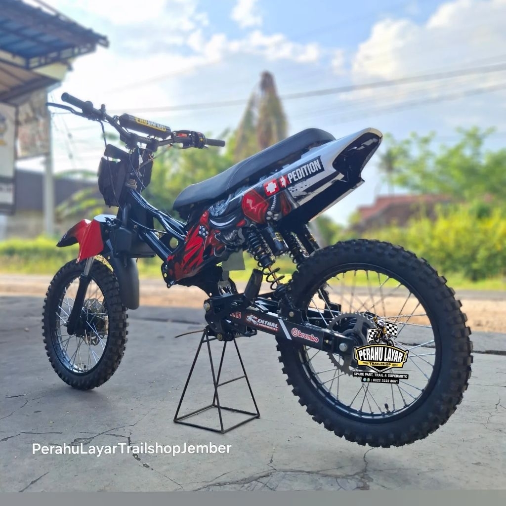frame rangka trail bebek RBT grasstrack modif pnp mesin bebek/frame rangka trail bebek sleep engine 