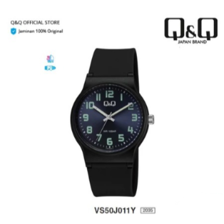 Jam Tangan Q&Q VS50 Original Wanita Analog Rubber Tali Karet Cewek QQ Water Resist Watch