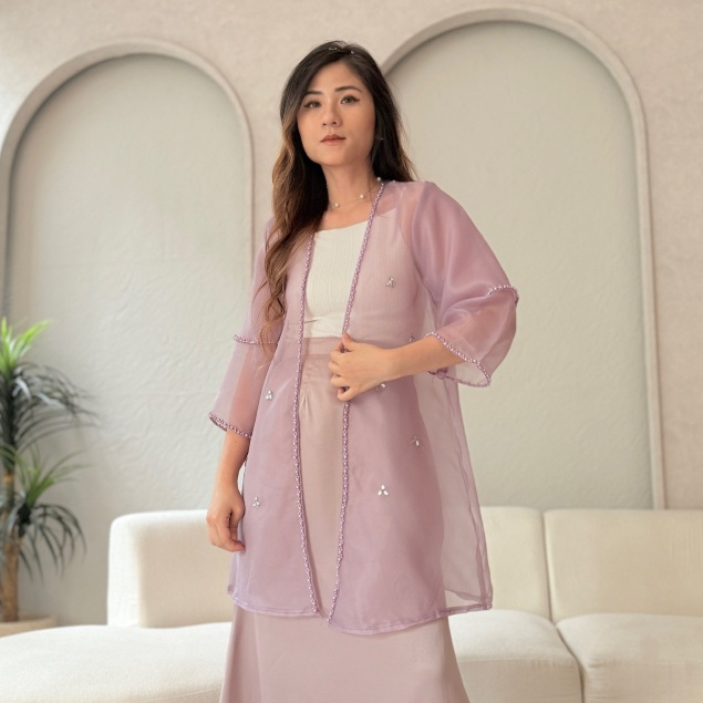 Uni Outer - Organza Outer Payet Lengan Panjang Wanita