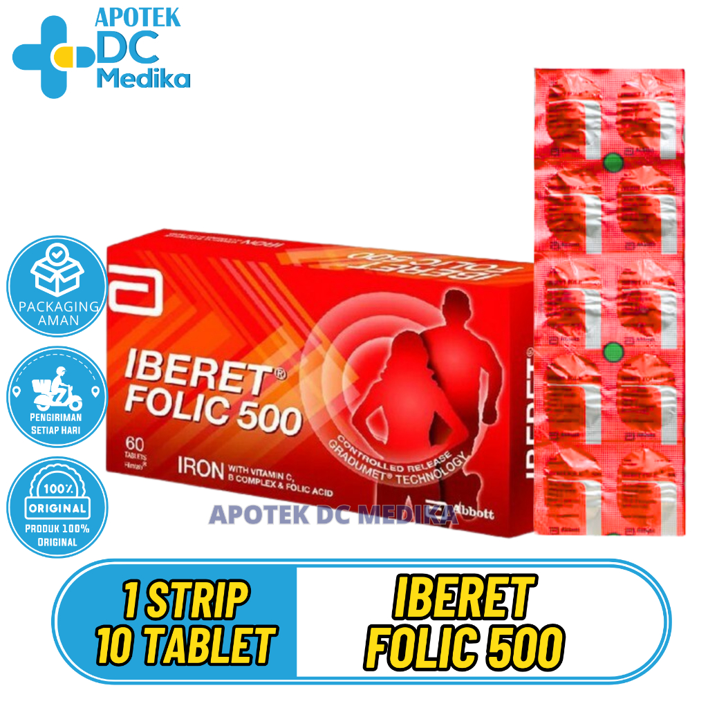 Iberet Folic 500 1 Strip 10 Tablet Suplemen Multivitamin Dan Zat Besi Yang Direkomendasikan Untuk Me