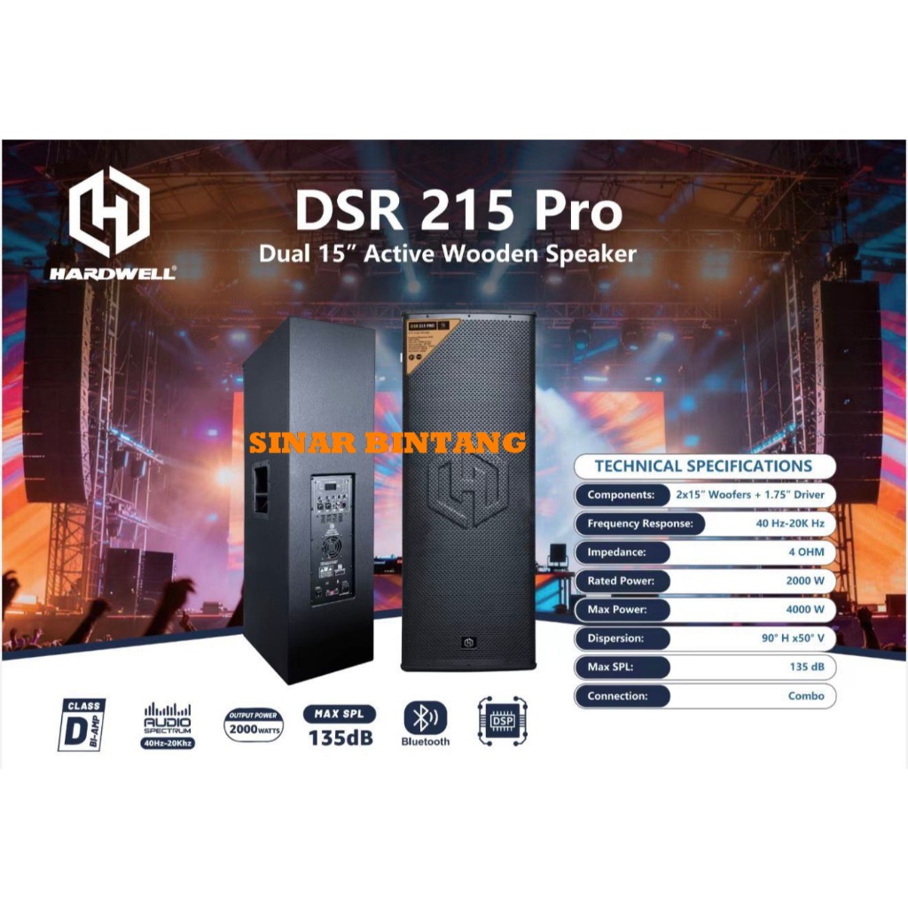 Speaker Aktif 15 Inch DSR 215 PRO DSR215PRO 4000 Watt Original