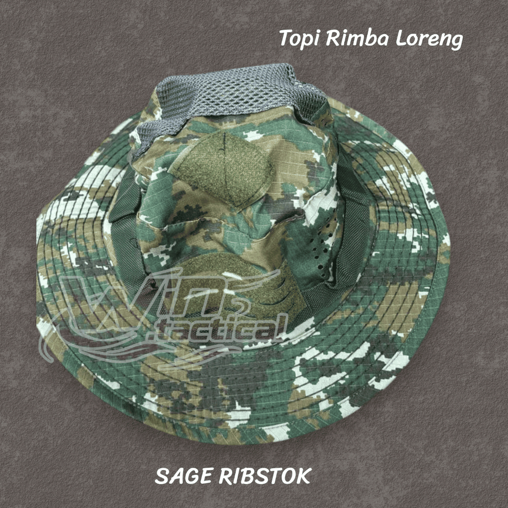Topi Rimba velcro / Topi Rimba Malvinas/Topi Rimba loreng / Topi Rimba Variasi Tali karet / Topi Rim