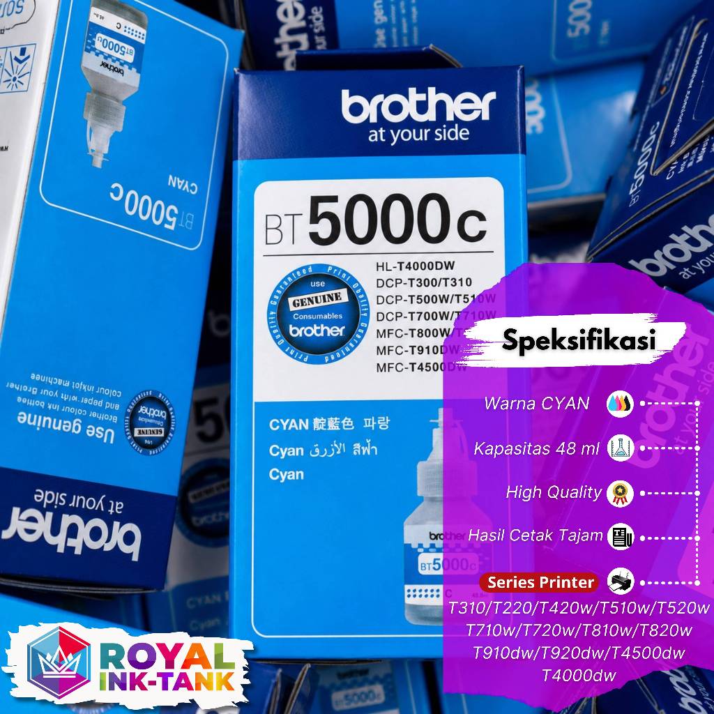 TINTA BROTHER BTD60BK & BT5000 PREMIUM Printer Series DCP DCP-T300, DCP-T500W, DCP-T700W, MFC-T800W,