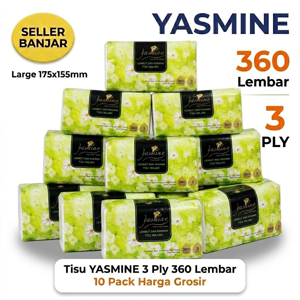 10 Pack Tisu Yasmine 360 Lembar 3 Ply Premium | Agen Kalsel