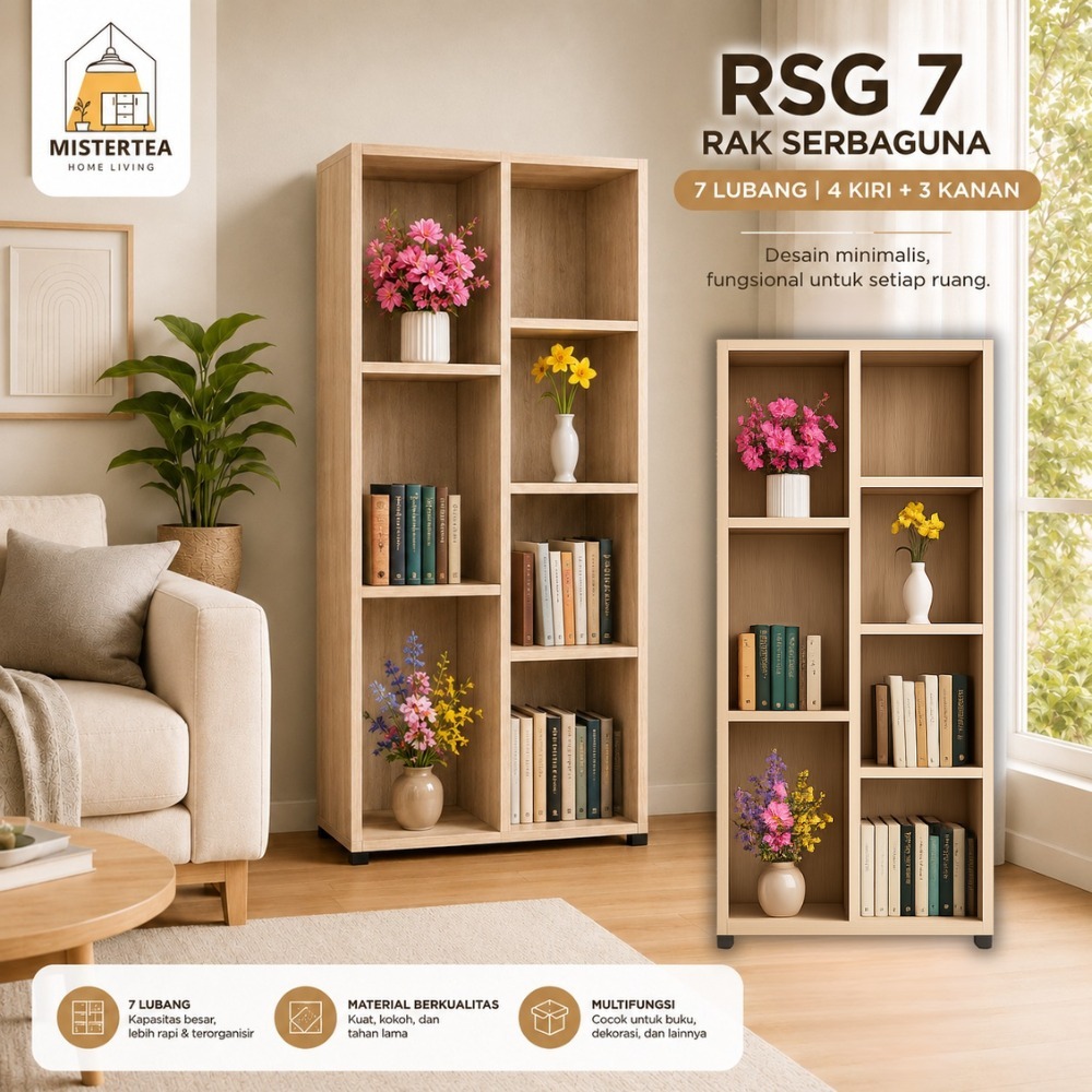 [READY STOCK] KINGDOM PANEL RAK SERBAGUNA KAYU / RAK BUKU / RAK DAPUR / RAK PIRING / RAK BAJU 2 / 3 