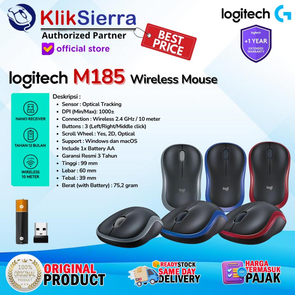 LOGITECH M185 Wireless Mouse Original LOGITECH M 185 Wireless Original