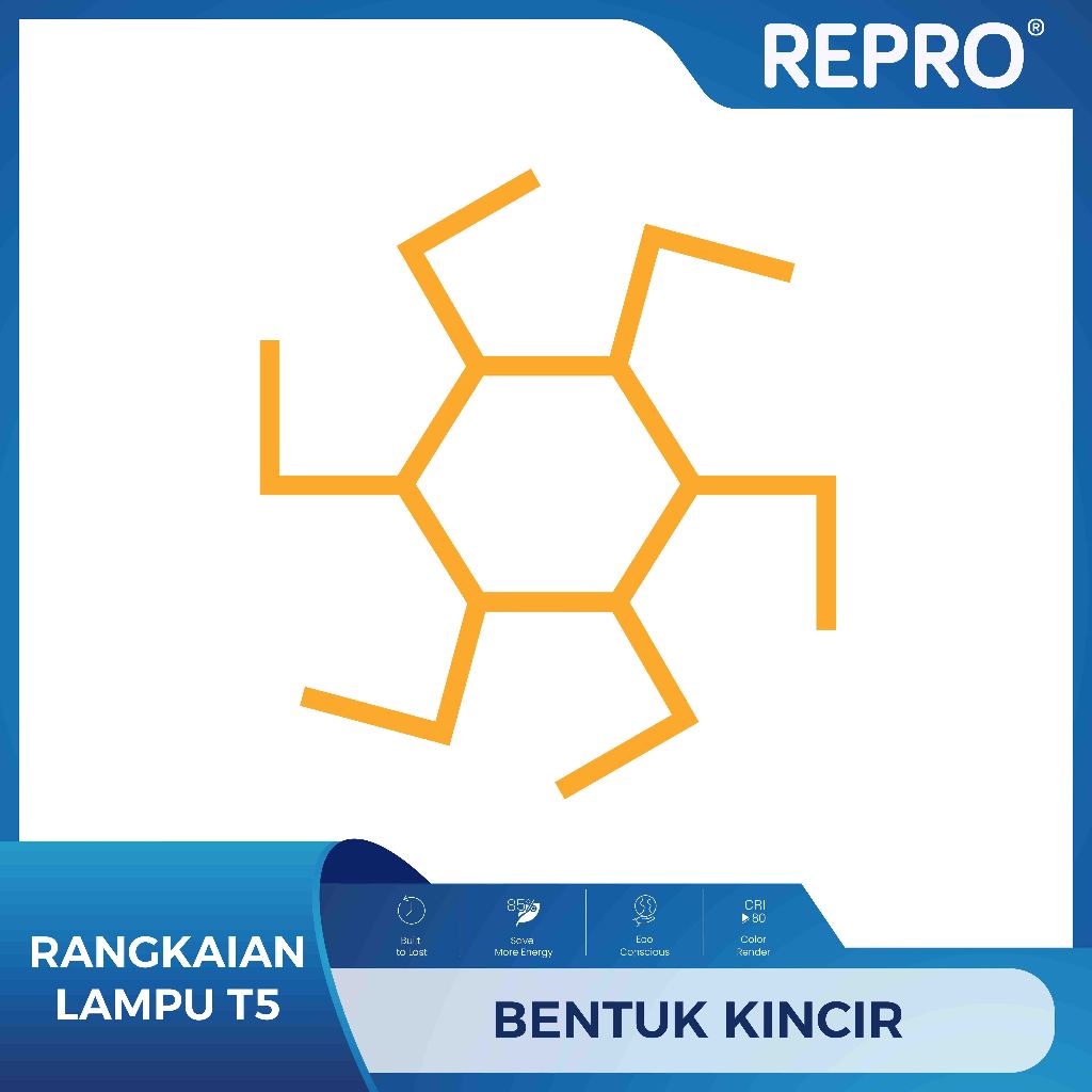 REPRO Rangkaian Lampu LED T5 Kincir All in Connector Lampu Adaptor Kabel