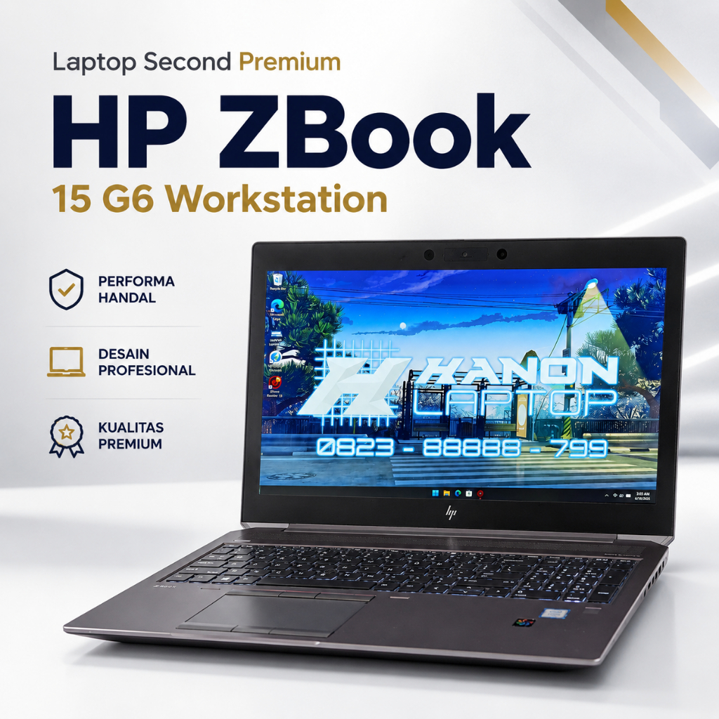 HP ZBOOK 15 G6 MOBILE WORKSTATION LAYAR 4K UHD | INTEL XEON E2286M 5.0 GHZ | QUADRO RTX 3000 6GB | 6