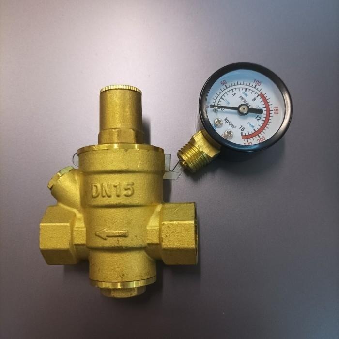 Pressure Reducing Valve / PRV Drat 2 " Inch Kuningan + Pressure Gauge DN50 Prv Valve