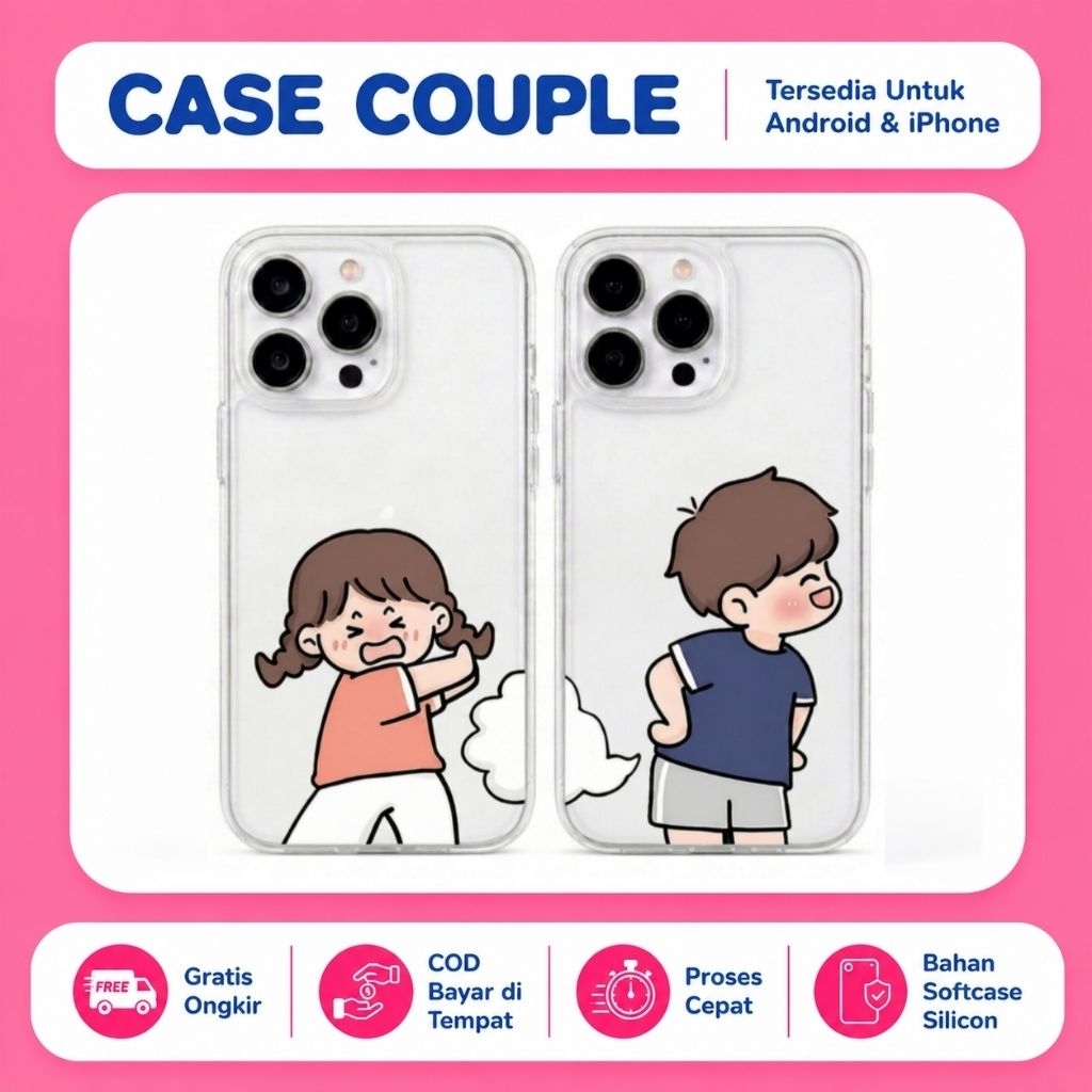 Custom Case Desain Couple All Type Hp Android & iPhone Bahan Softcase Silikon