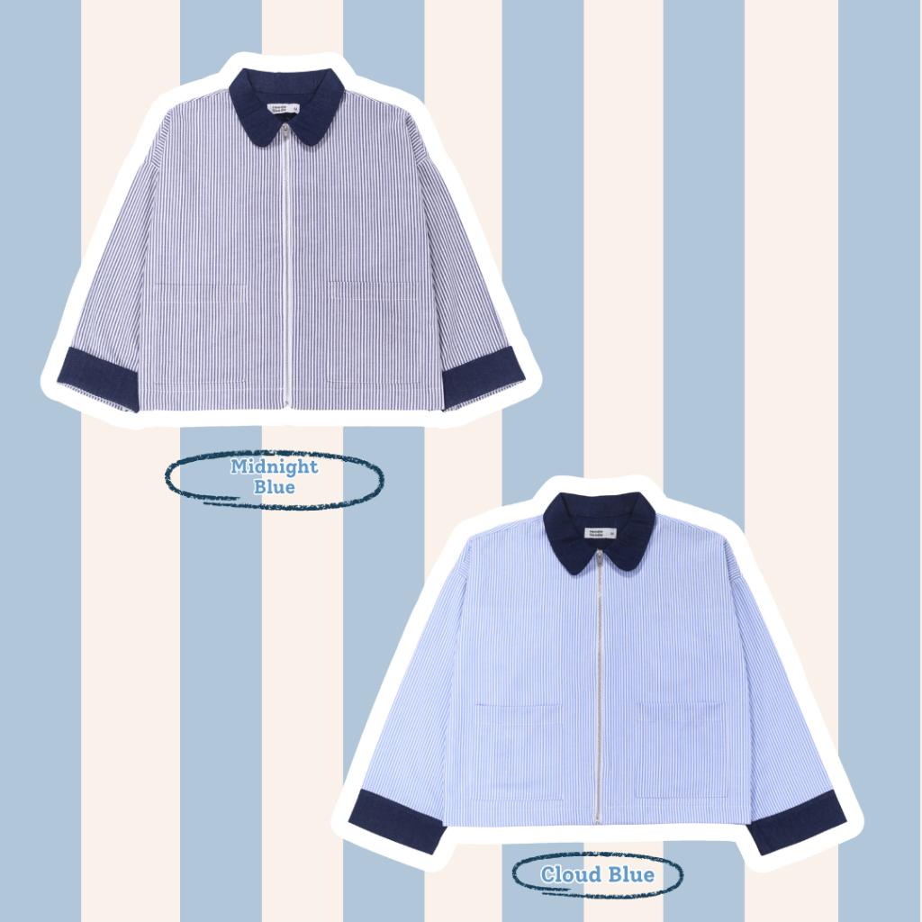 HOODIE GOODIE Striped Denim Jacket
