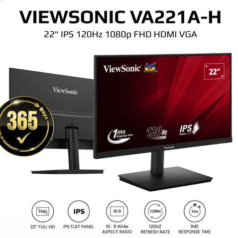Monitor LED Viewsonic A221AH 22" IPS 120Hz 1080p FHD HDMI