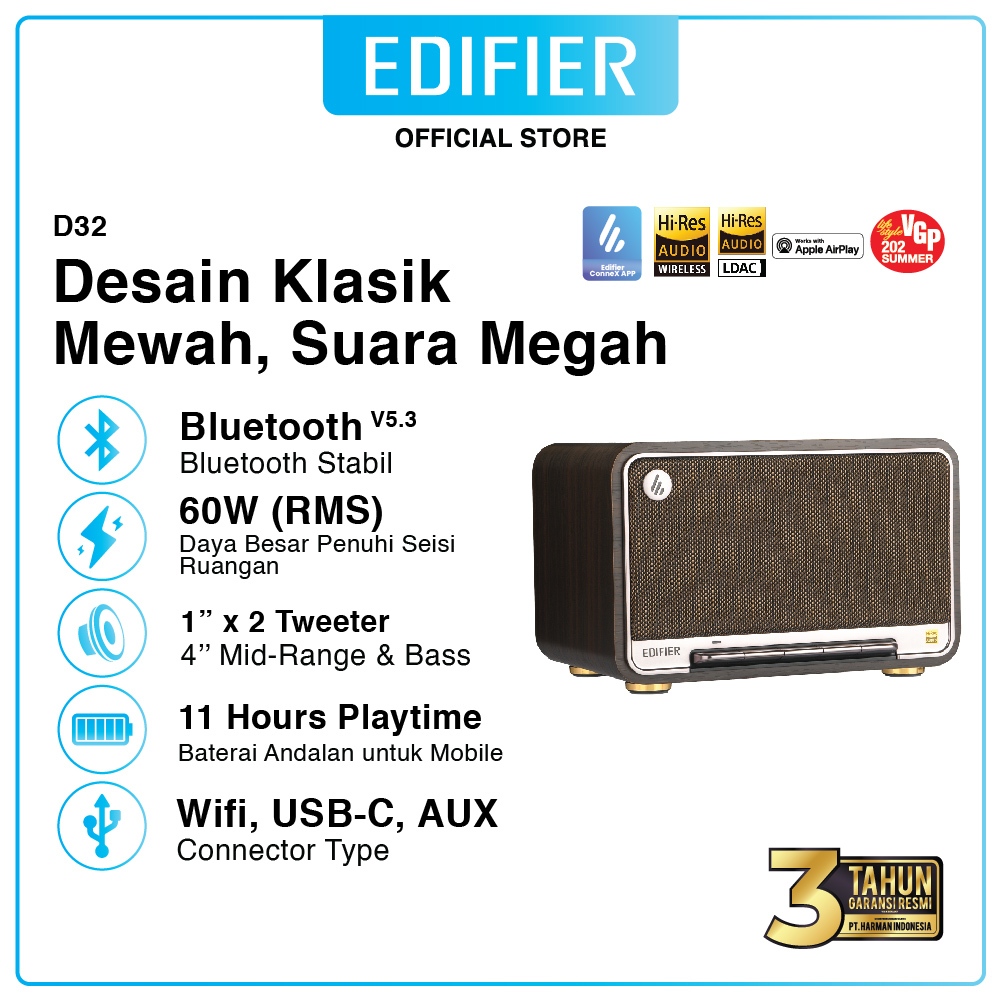 EDIFIER D32 Integreted 2.1 Tabletop Bluetooth Speaker