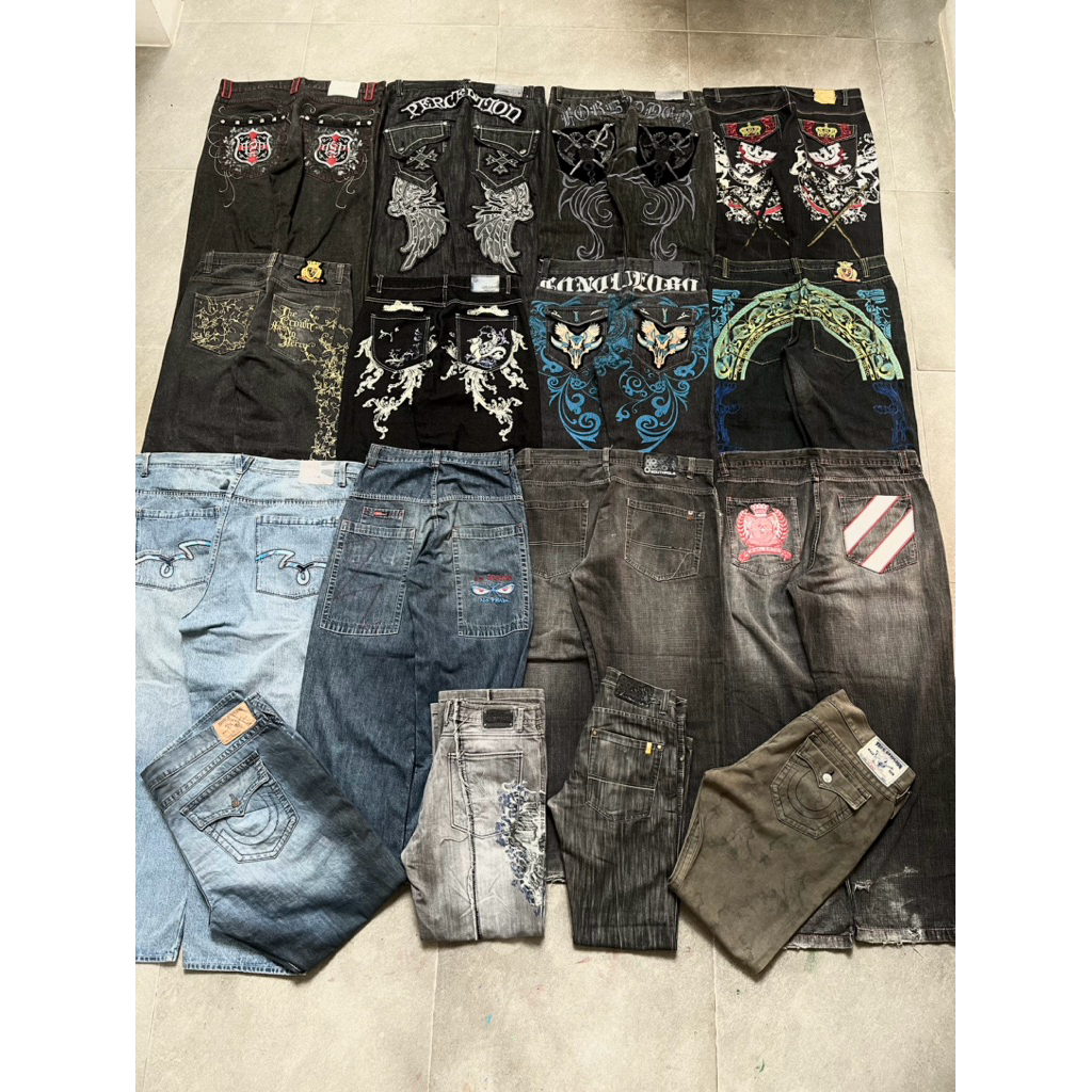 13th DROP Y2K JEANS SOUTHPOLE RAW BLUE IMPERIOUS CROWN HOLDER TRUE RELIGION AFFLICTION