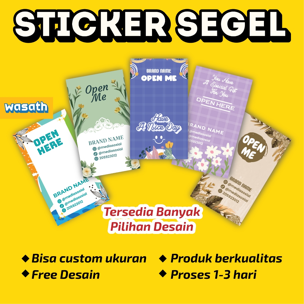 STIKER LABEL BOX MAKANAN/STIKER BOX HAMPERS/STIKER SEGEL BOX/STIKER CUSTOM