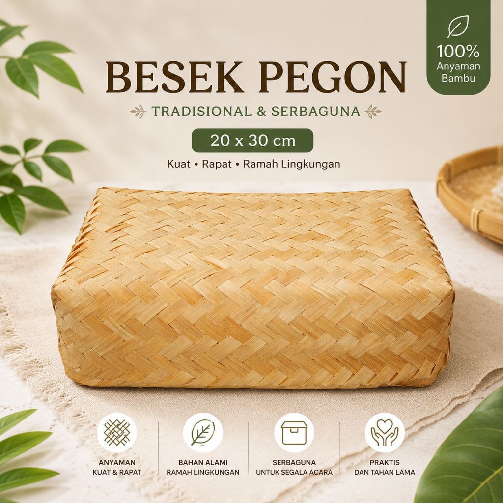 Besek Pegon panjang 20x30 cm wadah besek bambu besar hampers besek  makanan anyaman besek besar