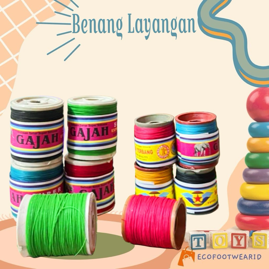 [Pcs] Benang Gelasan Unyil CK dan snap Ck untuk layangan anak dewasa hobby layang layang anak ecofoo