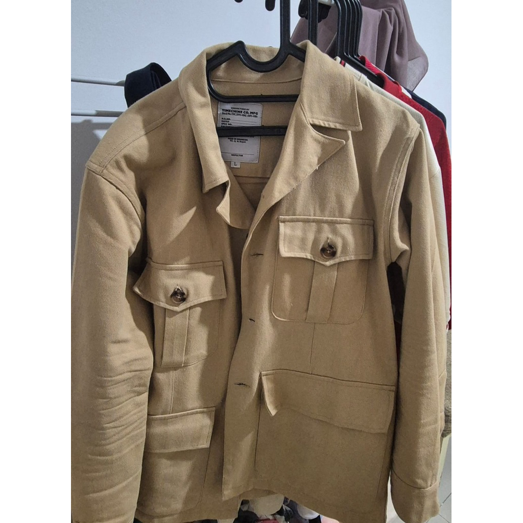 OUTER JACKET JAS JAKET pria wanita | Woodrow Bush Safari Jacket - Khaki - Timechine Co