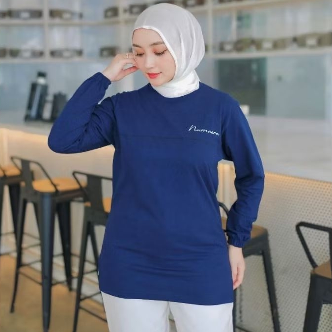Nameera Kaos Wanita basic logo – Lengan panjang  | Bisa Seragaman | Kaosinn | Bahan Combed 20s