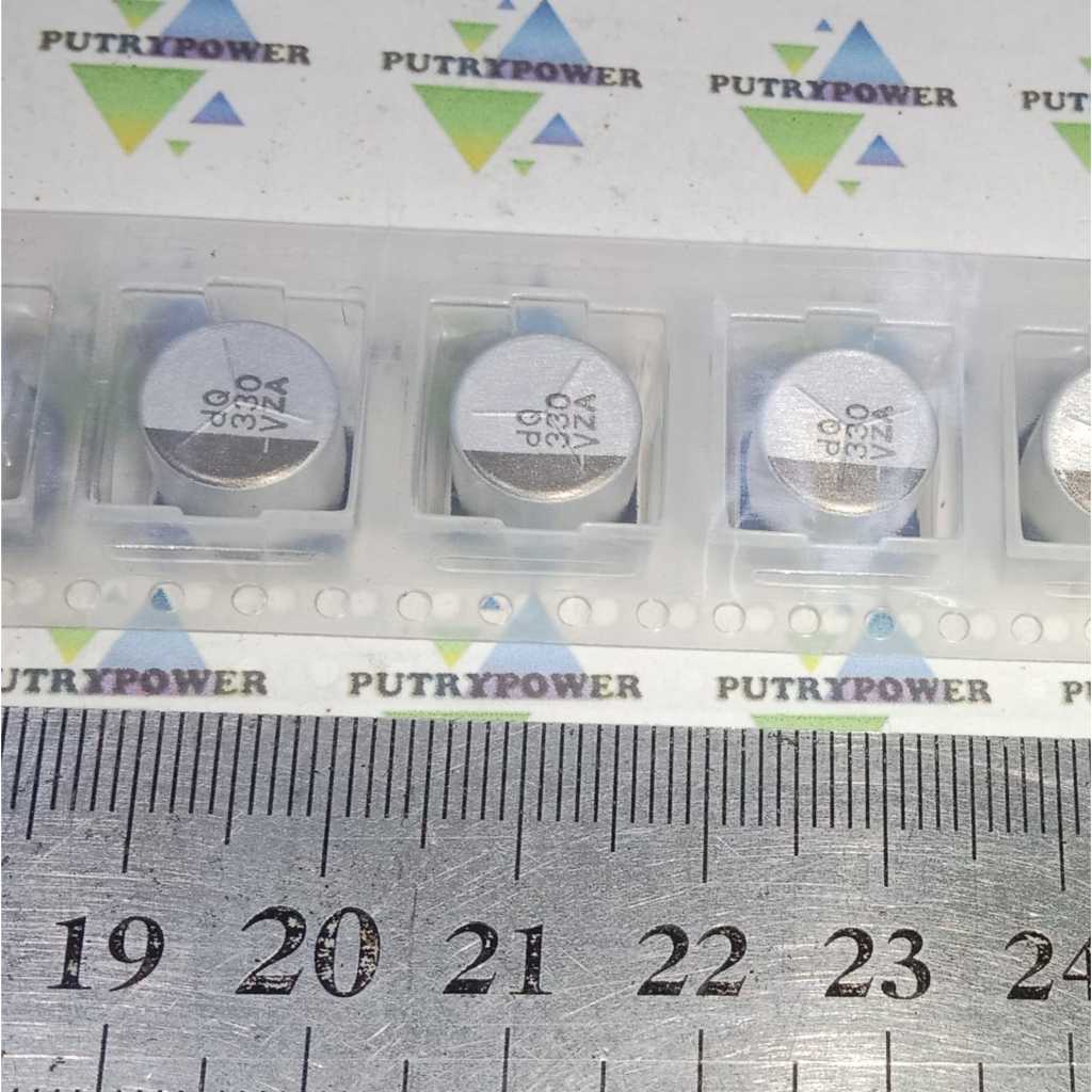 RENCENG d10x10mm 330uf VZA 35v elko SMD kapasitor 330 uf elco solid capacitor V = 35 VOLT