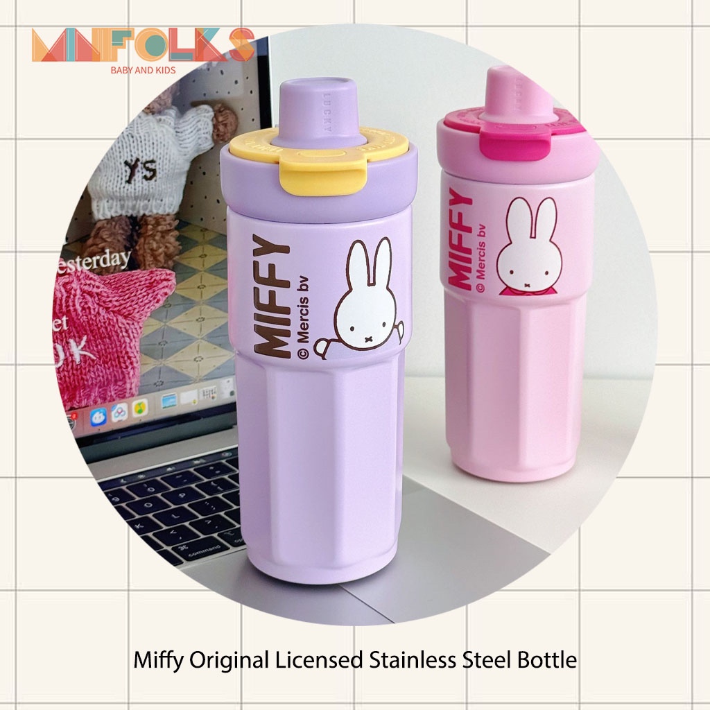 Minifolks KI521 - Miffy Original Licensed Stainless Steel Bottle / Botol Minum Miffy