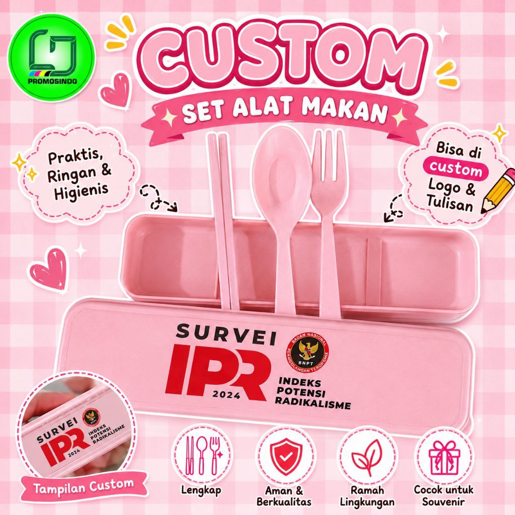 Custom logo suka-suka  Kotak sendok isi garpu sumpit sendok   souvenir promosi dll