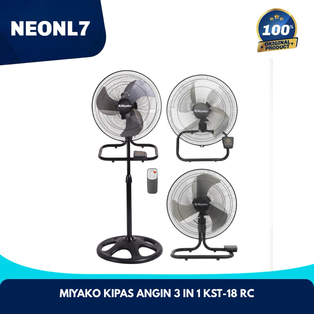 MIYAKO KST18RC KIPAS ANGIN 3IN1 KST-18 RC